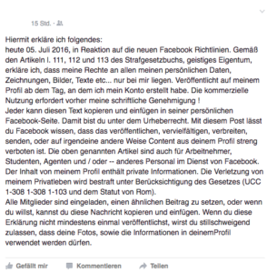 In diesem Artikel erfahren Sie, ob Sie mit einer geposteten Nachricht den Facebook-Richtlinien widersprechen können.