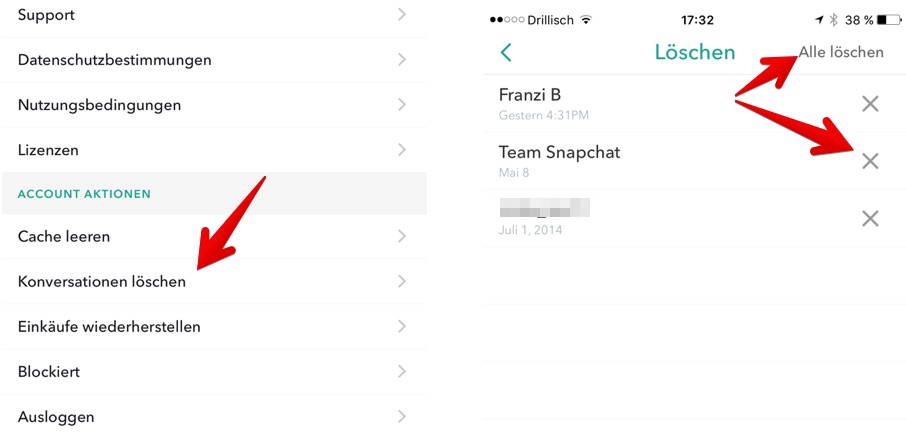 Verlauf nachrichten snapchat löschen gespeicherte 🥇 ▷