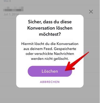 Löschen gesendete snapchat nachrichten Snap löschen