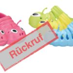 Tedi Rückruf Kinder-Gartenschuhe Raupe