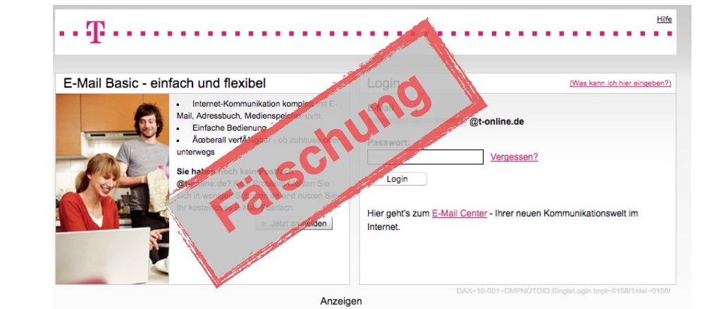 Telekom Phishing Webseite