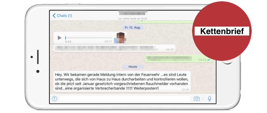 Whatsapp Rauchmelder-Kettenbrief
