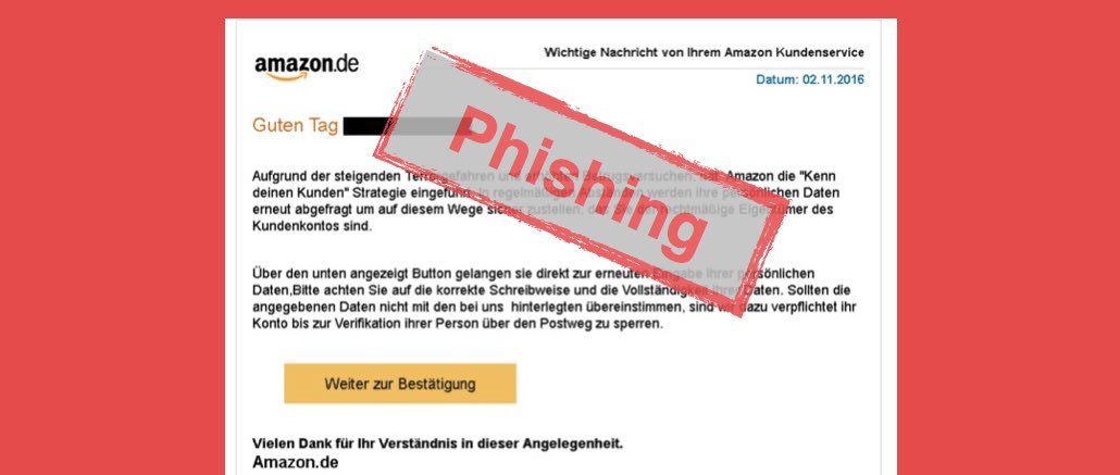 2016-11-02 Amazon Phishing Nachricht