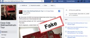 Facebook Gewinnspiel Coca-Cola Weihnachtstruck-Adventskalender Betrug