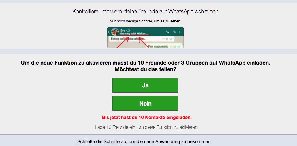 Fake-Webseite zum Teilen