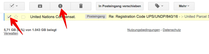 Gmail Spam kennzeichnen