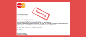 Mastercard Phishing Mail Kundensicherheit – Sicherheitsmitteilung