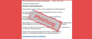 Phishing-E-Mail Volksbank Raiffeisenbank Spardabank