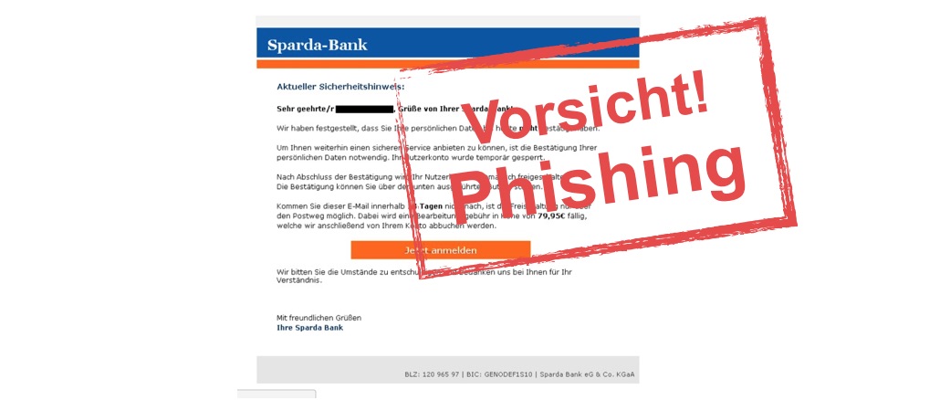 Sparda-Bank: Kunden erhalten Phishing-Mail