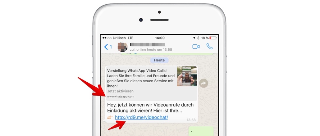 WhatsApp Betrug: Hey, jetzt können wir Videoanrufe durch Einladung aktivieren!