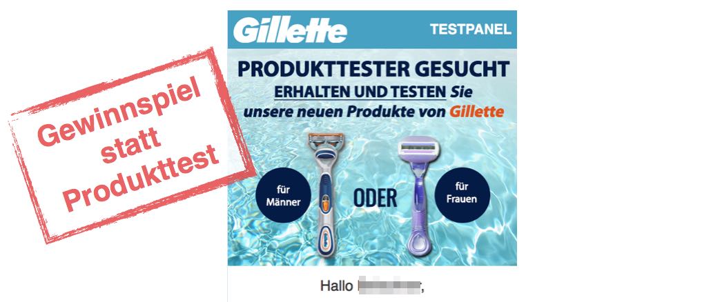 Gilette Tester gesucht