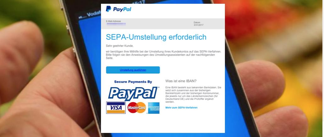 Paypal Sepa-Umstellung Erforderlich
