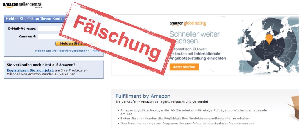 Amazon Seller Central Phishing E-Mail