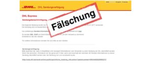 DHL Phishing Ihr DHL Paket ist auf dem weg