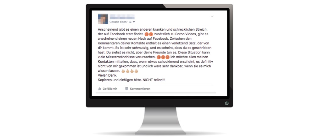 Facebook Kettenbrief automatische Posts