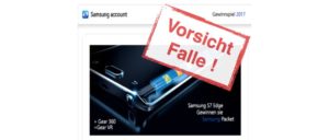 Samsung Gewinnspiel ist eine Fälschung