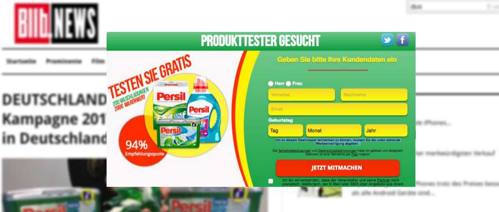 Warnung Persil Test ist Gewinnspiel