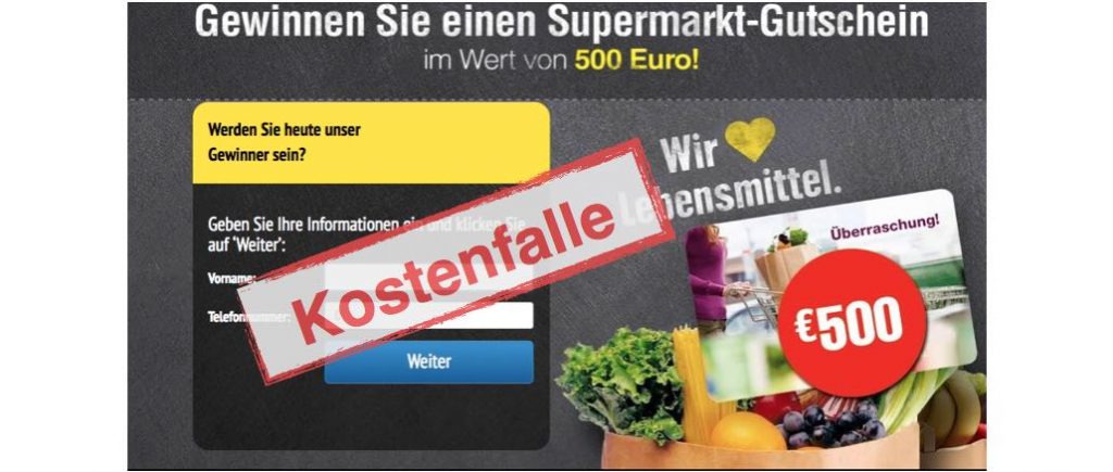 Edeka Gewinnspiel 500 Euro Gutschein 2022 EDEKA-Gewinnspiel mit 500 Euro Gutschein ist eine Kostenfalle