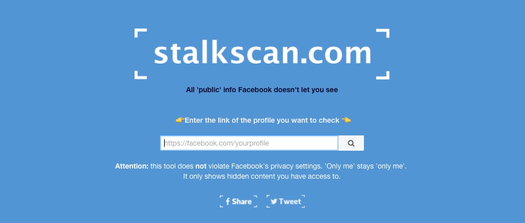 Facebook Suchmaschhine stalkscan-com