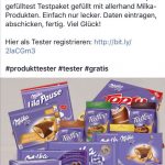 Gewinnen Sie ein Milka Probierpaket - Gewinnspiel vom Datensammler toleadoo