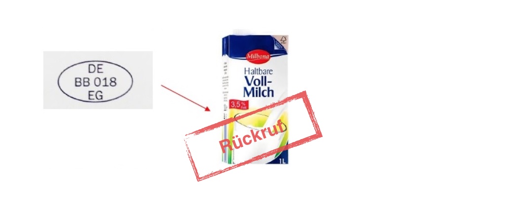 Lidl ruft Milbona haltbare Vollmilch, 3,5% Fett zurück