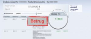 Onlinebanking Betrug Gutschrift Finanzamt