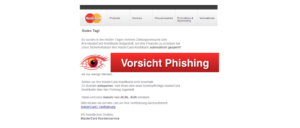 Phishing Spam Mastercard Verifizierung