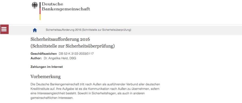 Phishing-Webseite Deutsche Bankengemeinschaft