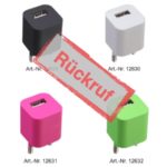 Rückruf USB-Ladestecker Stromschlaggefahr