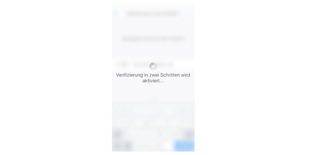 Nun wird die Verifizierung aktiviert. (Screenshot)