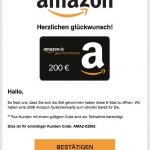 200€ Amazon Gutschein: Gefälschte Amazon-E-Mail lockt Sie in Abofalle