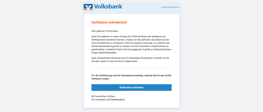 2017-04-04 Volksbank Spam Mail Smartphone mTan