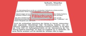 Abmahnung Schutt Waetke Fake Virus