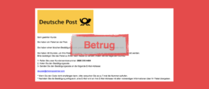 Deutsche Post Spam Betrug Abzocke 0900