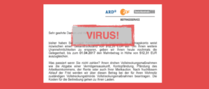 E-Mail Beitragsservice Zahlungsaufforderung Viruswarnung