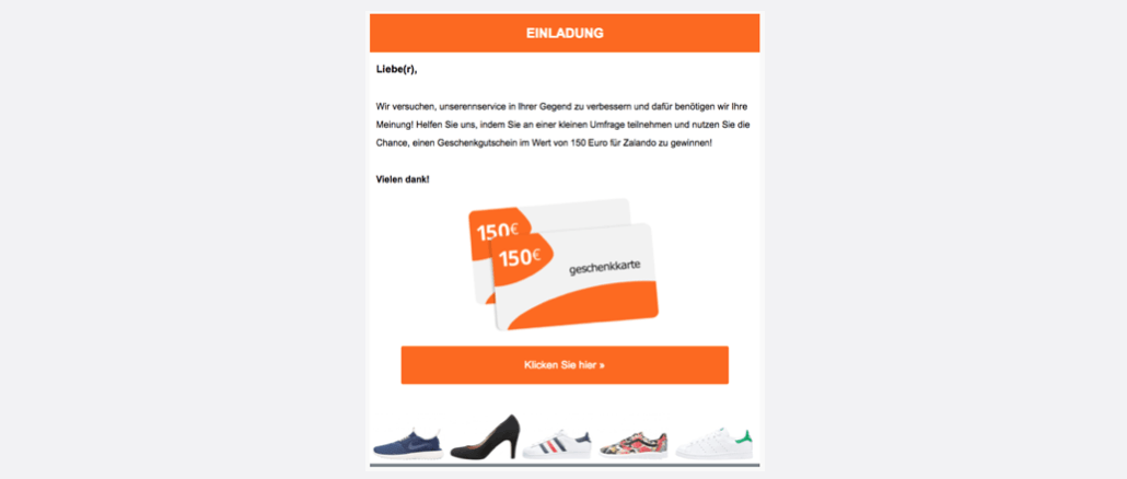 Gewinnspiel E-Mail Zalando Gutschein