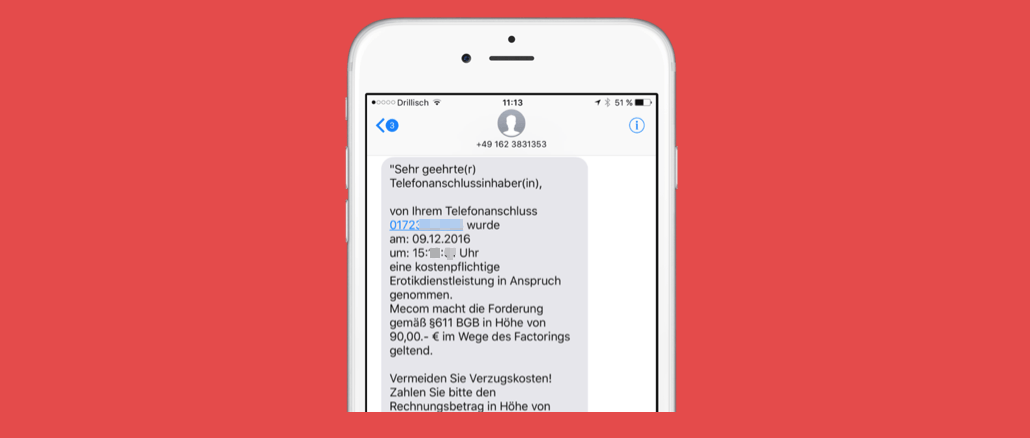 Mecom Rechnung SMS Erotik