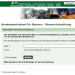 Phishing Webseite Bundeszentralamt Steuern