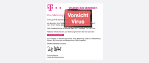 Telekom Mahnung Virus Spam