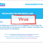 Viruswarnung blau.de Vielen Dank für Ihre Bestellung