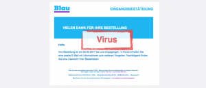 Viruswarnung blau.de Vielen Dank für Ihre Bestellung