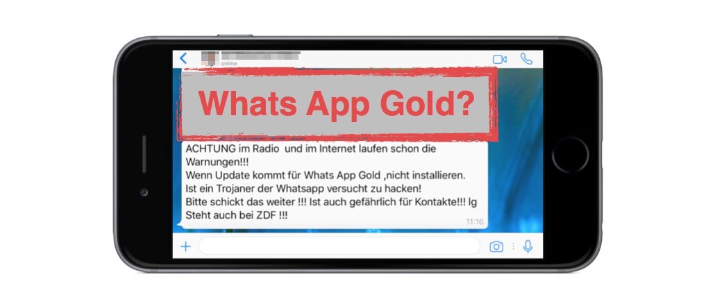 Warnung WhatsApp Kettenbrief zu Whats App Gold Trojaner