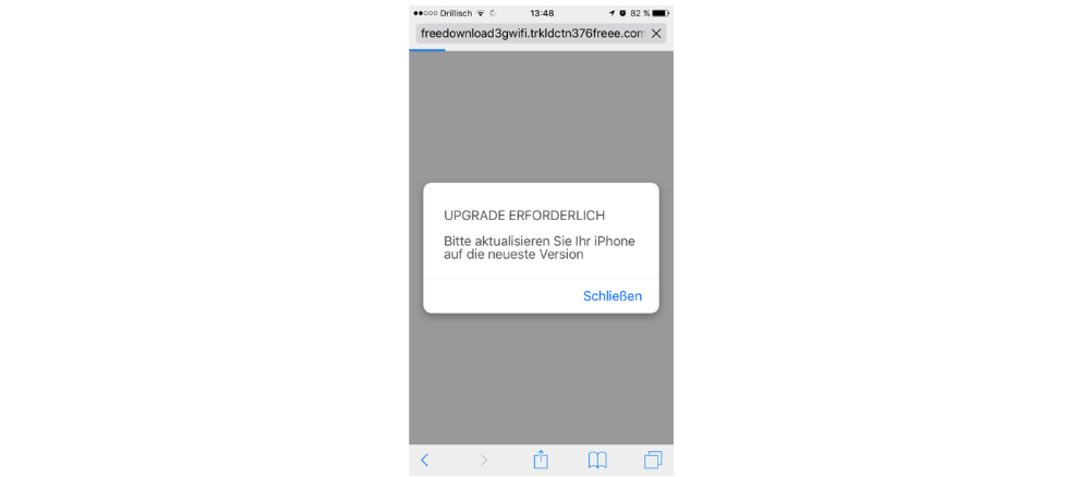 Abhängig von dem verwendeten Gerät, passieren nun unterschiedliche Dinge. Auf dem iPhone wird plötzlich angezeigt, dass ein Update nötig ist.