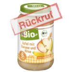 dm ruft Babybrei dmBio Apfel mit Banane und Hirse zurück - Gluten enthalten