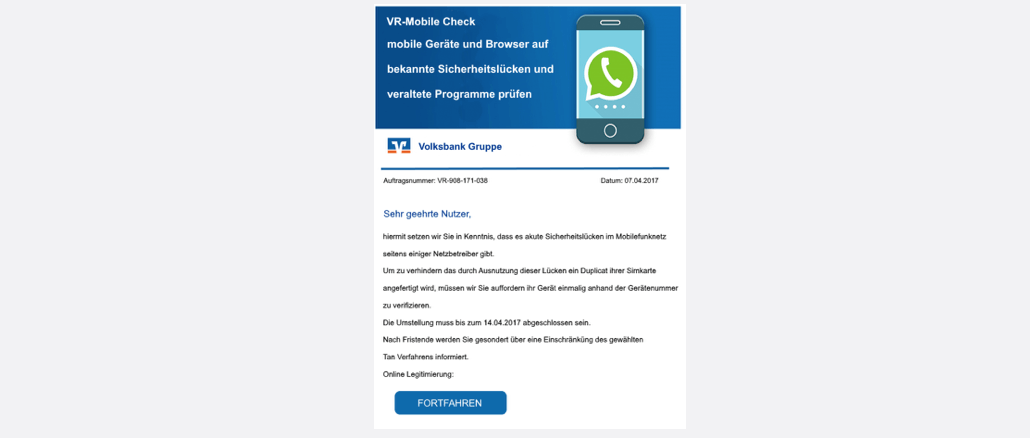 2017-04-09 Volksbank Spam VR Mobile Check