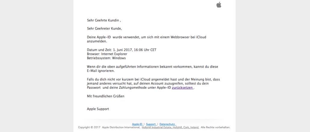 2017-06-06 Apple Phishing-Mail