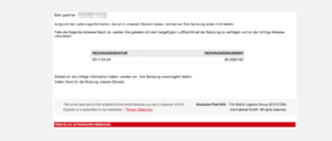 DHL E-Mail mit Virus RAR-Datei