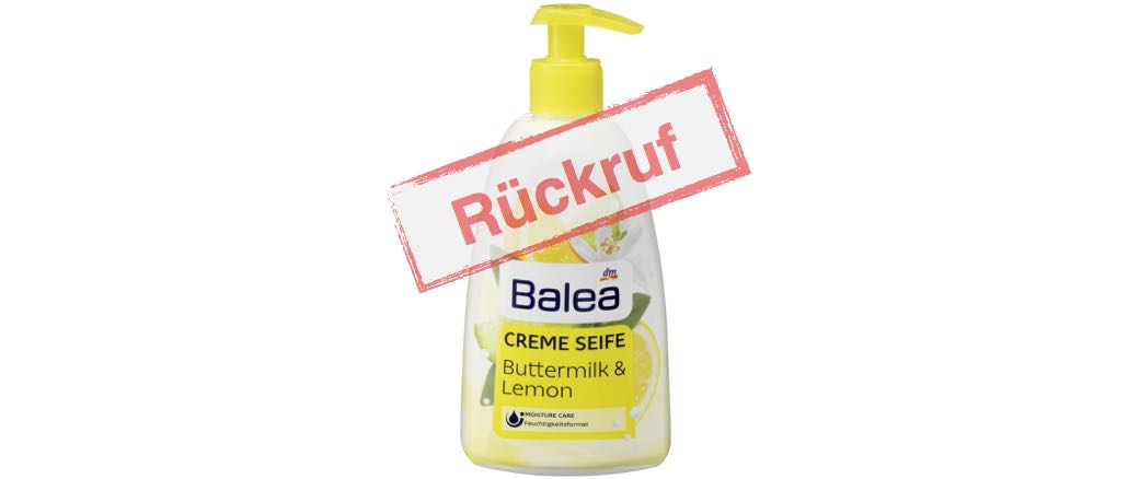 Drogeriemarkt dm ruft Balea Cremeseife Buttermilk & Lemon zurück