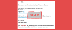 E-Mail Spam Freundschaftsanfrage