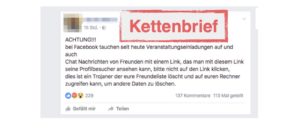 Facebook-Kettenbrief Veranstaltungs-Link